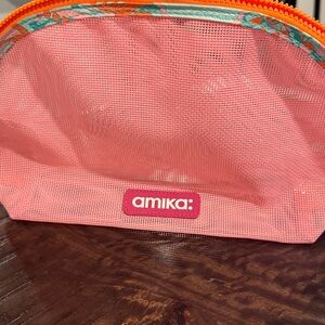 Amika Vibrant Pink and Orange Mesh Bag